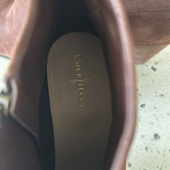 Cole Haan Cassidy Nike Air Chestnut Brown Nubuck Ankle Boots Heels Women’s 9.5B - Picture 6 of 12